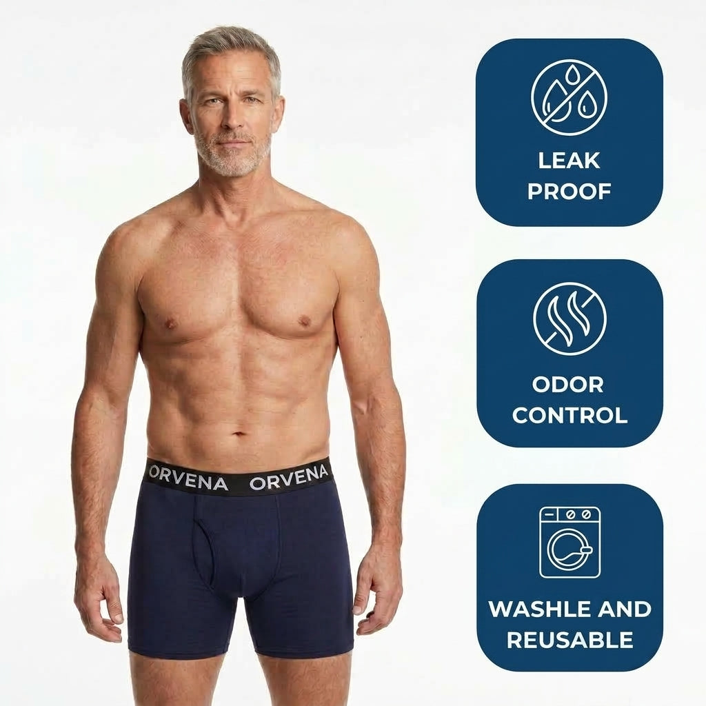 Orvena™ Men’s Ultra-Absorbent Leak-Proof Boxer Briefs
